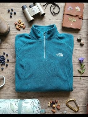 The North Face Teal Blue Quarter-Zip Fleece Pullover